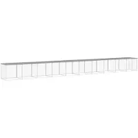 vidaXL Jaula para gallinas con techo, color gris claro, 1003x98x90 cm, acero galvanizado