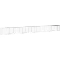 vidaXL Jaula para gallinas con techo, color gris claro, 1003x98x90 cm, acero galvanizado