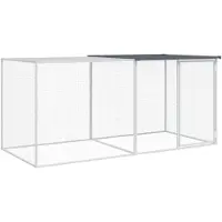 vidaXL Jaula para gallinas con techo, color antracita, 203x98x90 cm, acero galvanizado