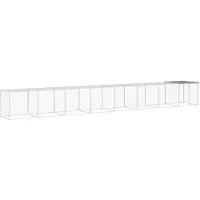 vidaXL Jaula para gallinas con techo, color gris claro, 803 x 98 x 90 cm, acero galvanizado