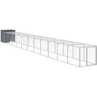 vidaXL Jaula para gallinas con área de esparcimiento, color antracita, 110x1221x110 cm, acero galvanizado