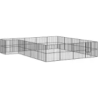 vidaXL Jaula para perros, modelo de 20 piezas, fabricada en acero galvanizado