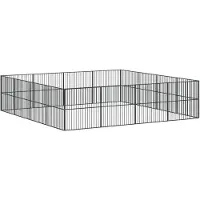 vidaXL Jaula para perros, modelo de 16 piezas, fabricada en acero galvanizado