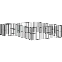 vidaXL Jaula para perros, modelo de 16 piezas, fabricada en acero galvanizado