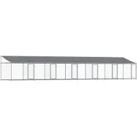 vidaXL - Jaula para perros con techo y puertas, color gris, 12x2x2 metros, acero galvanizado
