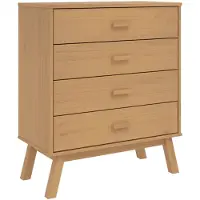vidaXL Armario con cajones OLDEN, color marrón, madera maciza de pino