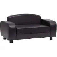 vidaXL Sofá para perros, color negro, 80x50x40 cm, fabricado en cuero sintético
