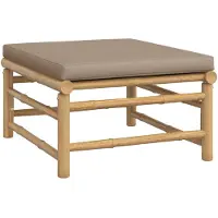 vidaXL Silla de jardín con cojín color taupe, de bambú