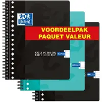 Oxford School Cuadernos de espiral A5+ rayados de 90 g/m² y 80 hojas | 3 unidades