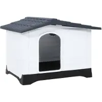 vidaXL Caseta para perros, gris, 90,5 x 68 x 66 cm, polipropileno