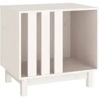vidaXL Caseta para perros, blanca, 60x45x57 cm, madera maciza de pino