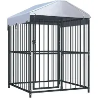 vidaXL - Jaula para perros para exteriores con techo, 120x120x150 cm