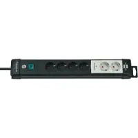 Brennenstuhl - Línea Técnica: Regleta de enchufes de 6 tomas, color , 3 metros, cable H05VV-F 3G1,5, 2 tomas siempre encendidas, 4 tomas con interruptor, referencia 1951160600