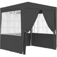 vidaXL Tienda de campaña para fiestas profesional con paredes laterales, 2,5 x 2,5 m, color antracita, 90 g/m²
