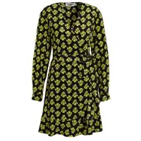 Colourful Rebel Telsi Small Flower Long Sleeve Wrap Dress Ls Bright Yellow Talla: M | Mini Vestidos Outlet | Mujer | Amarillo