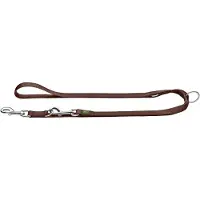 Hunter - Adjustable Nylon V Leash - Correa para perro size Länge max. 200 cm - Breite 1,0 cm, marrón