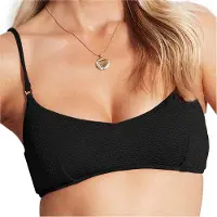 Seafolly - Women's Sea Dive Bralette - Parte superior de bikini size 44, negro
