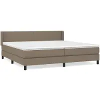 vidaXL Cama con somier y colchón , color taupe, 200x200 cm, tapizada en tela