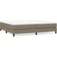 vidaXL Cama con somier y colchón , color taupe, 200x200 cm, tapizada en tela