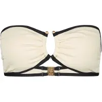 Seafolly - Women's Beach Bound Ring Front Bandeau - Parte superior de bikini size 44, blanco