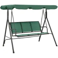 vidaXL Hamaca estilo Hollywood, color verde, 170 cm, fabricada con tela Textilene y acero