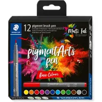 Staedtler Pigment Arts Rotuladores de pincel de colores básicos (12 unidades)