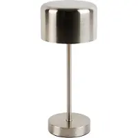 TRIO Lámpara de mesa LED recargable Jeff, níquel, 1W, luz blanca cálida, 120lm, metal, dimensiones: 30x12,6x12,6 cm, IP20, RL