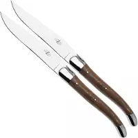 Laguiole 4561, juego de 2 cuchillos de carne, madera de nogal