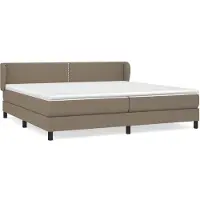 vidaXL Cama con somier y colchón , color taupe, 200x200 cm, tapizada en tela