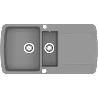 The Living Store : Fregadero de granito con doble seno, color gris