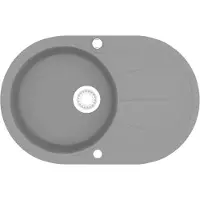 The Living Store : Fregadero de granito, un solo seno, forma ovalada, color gris