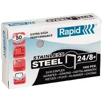 Rapid Grapas X1000 Superfuertes Acero Inoxidable 24/8 Mm