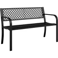 vidaXL Banco de jardín de 119 cm, color negro, acero