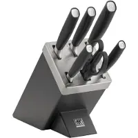 Zwilling All Star 1022760, Juego de 7 cuchillos con bloque, antracita/plata