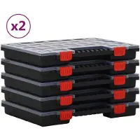 vidaXL , cajas de almacenamiento, 10 unidades, 40x30x5 cm, polipropileno