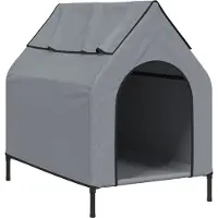 vidaXL - Caseta para perros, gris claro, tela Oxford y acero