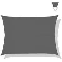 Vonroc ha sido eliminado.Tela de sombra premium - Lona - Rectangular - 400x300 cm - Resistente al agua - Gris - Incluye bolsa de almacenamiento y cuerda de sujeción