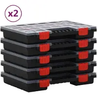 vidaXL , cajas de almacenamiento, juego de 10 unidades, 34,5 x 25 x 5 cm, polipropileno