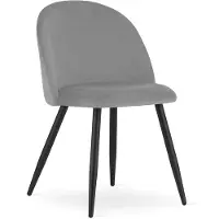 Leobert Sillón - - Modelo Bello - Tapizado en terciopelo gris claro, patas negras - Juego de 3 unidades