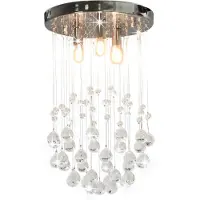 vidaXL Lámpara de techo con detalles de perlas de cristal, color plateado, forma de esfera, compatible con 3 bombillas G9