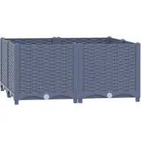 vidaXL : Jardín elevado de 80x80x38 cm, fabricado en polipropileno