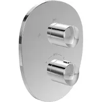 Villeroy & Boch Kit de montaje prefabricado V&B para termostato ANTAO UP con regulación de caudal de 2 vías, color cromado