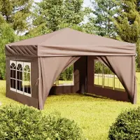 The Living Store Tienda de campaña plegable "Living Store" con paredes laterales, color taupe, 3x3 metros