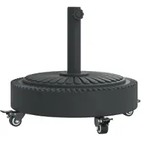 vidaXL Soporte para sombrilla de con ruedas, para mástiles de Ø38/48 mm, capacidad de 27 kg, modelo redondo