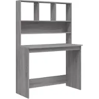 vidaXL Escritorio con estantería, color gris Sonoma, 102x45x148 cm, fabricado en material de madera