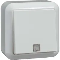 ELSO Botón de empotrar , modelo 382114, con iluminación, color blanco puro y conexión mediante terminal