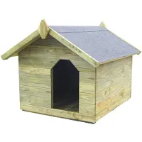 vidaXL : Caseta para perros con techo, fabricada con madera de pino tratada