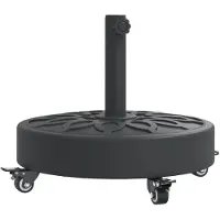 vidaXL Soporte para sombrilla de con ruedas, para mástiles de Ø38/48 mm, capacidad de 27 kg, modelo redondo