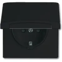 Busch-Jaeger BJ Enchufe, con tapa abatible, 20 EU, modelo GKB-35-101, resistente a la intemperie, protección IP44, color antracita