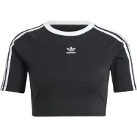 Adidas Originals 3 Stripe Baby Tee Black Talla: L | Camisetas de Seda Outlet | Mujer | Negro